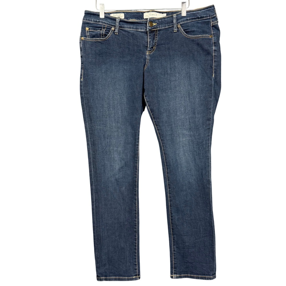 Torrid Jeans Womens 14 Blue Boyfriend Jeans Dark Wash Stretch Denim 38x31